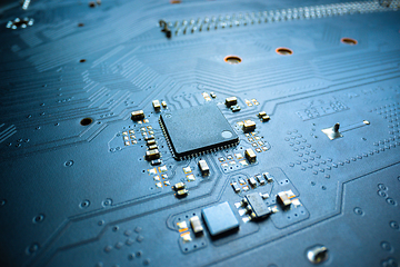Image showing Semiconductor and pc parts closeup photo