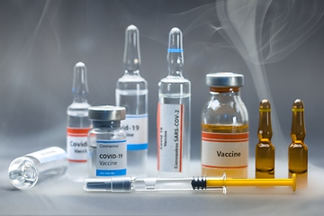 Image showing Vaccine for virus in small bottles