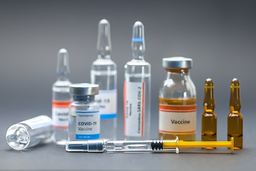 Image showing Vaccine for virus in small bottles