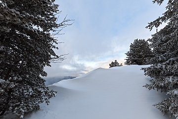 Image showing Pure white untouched snow at sky resort