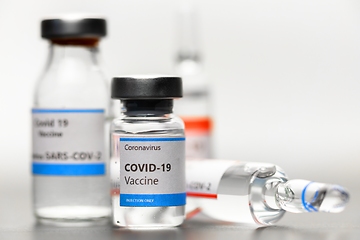 Image showing Vaccine for virus in small bottles