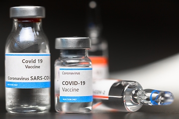 Image showing Vaccine for virus in small bottles