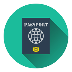 Image showing Passport with chip icon