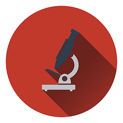 Image showing Flat design icon of School microscope in ui colors