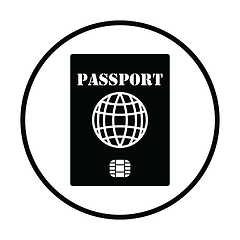 Image showing Passport with chip icon