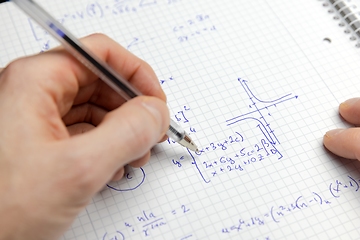 Image showing Writing math exercise closeup photo