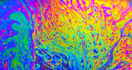 Image showing Smooth colorful liquid flowing as background texture