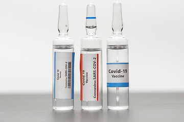 Image showing Vaccine for virus in small bottles