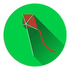 Image showing Flat design icon of kite in sky ui colors