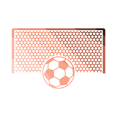 Image showing Soccer gate with ball on penalty point  icon