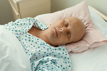 Image showing woman patient with cancer in hospital