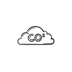 Image showing CO2 cloud hand drawn sketch icon.