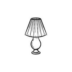 Image showing Table lamp hand drawn sketch icon.