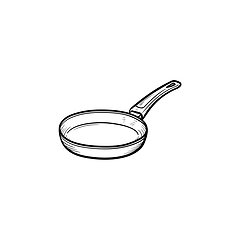 Image showing Frying pan hand drawn sketch icon.