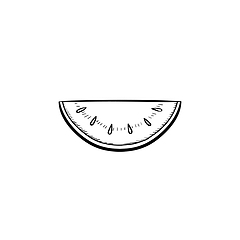 Image showing Watermelon hand drawn sketch icon.