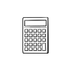 Image showing Calculator for count hand drawn sketch icon.