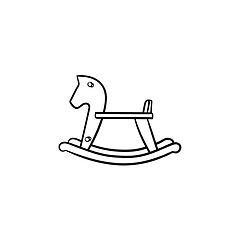 Image showing Rocking horse swing hand drawn outline doodle icon.