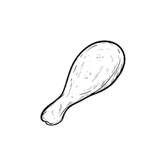 Image showing Drumstick hand drawn sketch icon.