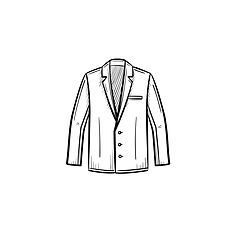 Image showing Suit jacket hand drawn sketch icon.