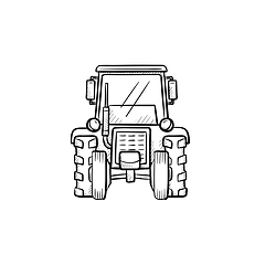 Image showing Tractor hand drawn sketch icon.