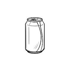 Image showing Soda pop can hand drawn sketch icon.