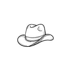 Image showing Western cowboy hat hand drawn sketch icon.