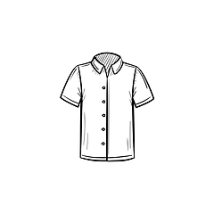 Image showing Polo shirt hand drawn sketch icon.