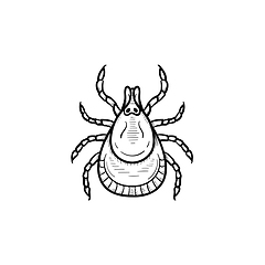 Image showing Mite hand drawn sketch icon.