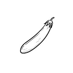 Image showing Eggplant hand drawn sketch icon.