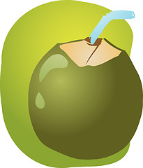 Image showing Young green coconut