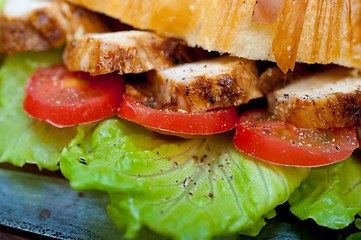 Image showing savory croissant brioche bread with chicken breast 