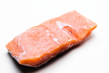 Image showing Slice of salmon closeup photo