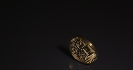 Image showing Physical bitcoin closeup photo