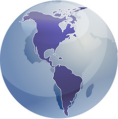 Image showing Map of the Americas on globe  illustration