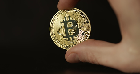 Image showing Physical bitcoin closeup photo