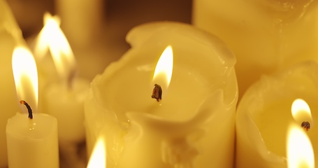 Image showing Candles on table closeup photo