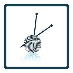 Image showing Yarn ball with knitting needles icon