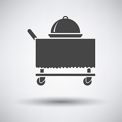 Image showing Restaurant  cloche on delivering cart icon