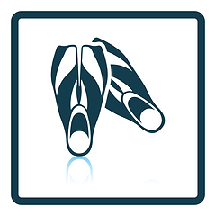 Image showing Icon of swimming flippers 