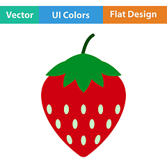 Image showing Flat design icon of Strawberry