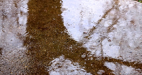 Image showing Sad rainy day concept with wet surfaces