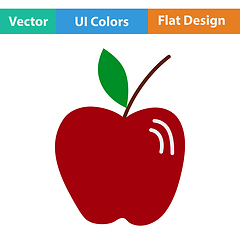 Image showing Flat design icon of Apple