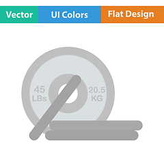 Image showing Flat design icon of Barbell disks