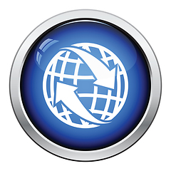 Image showing Globe with arrows icon