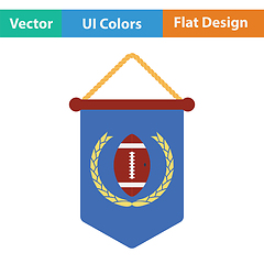 Image showing American football pennant icon