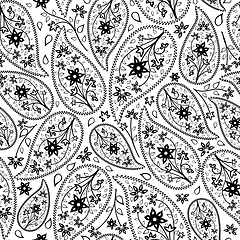 Image showing Oriental paisley seamless pattern