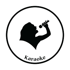 Image showing Karaoke womans silhouette icon