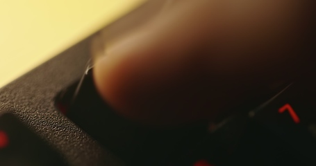 Image showing illuminated mechanical keyboard closeup photo