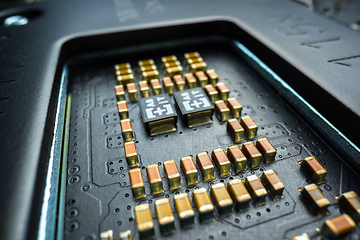 Image showing Semiconductor and pc parts closeup photo