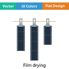 Image showing Icon of photo film drying on rope with clothespin